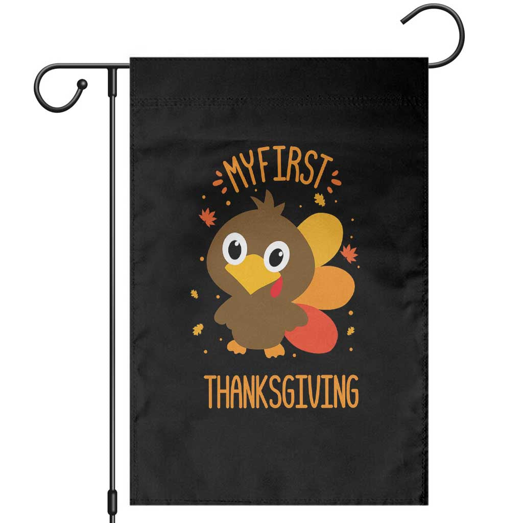 My First Thanksgiving Garden Flag Funny Thanksgiving Turkey TS10 Black Print Your Wear