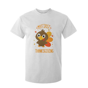 My First Thanksgiving T Shirt For Kid Funny Thanksgiving Turkey TS10 White Print Your Wear