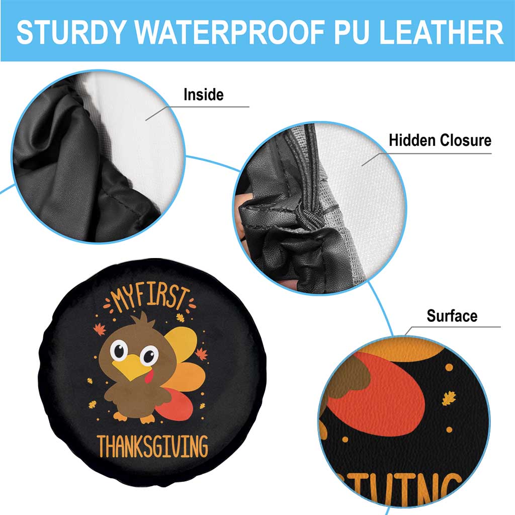 My First Thanksgiving Spare Tire Cover Funny Thanksgiving Turkey TS10 Print Your Wear