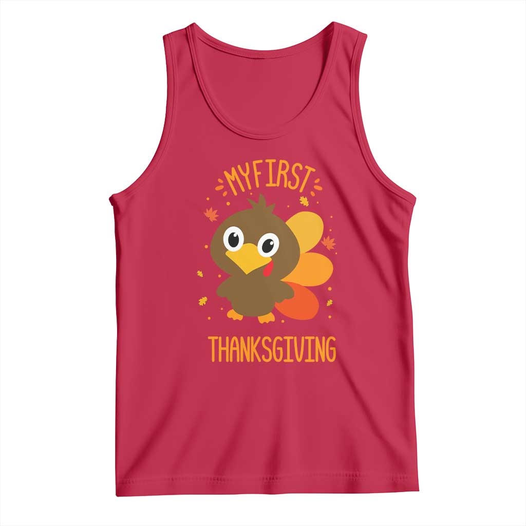 My First Thanksgiving Tank Top Funny Thanksgiving Turkey TS10 Red Print Your Wear