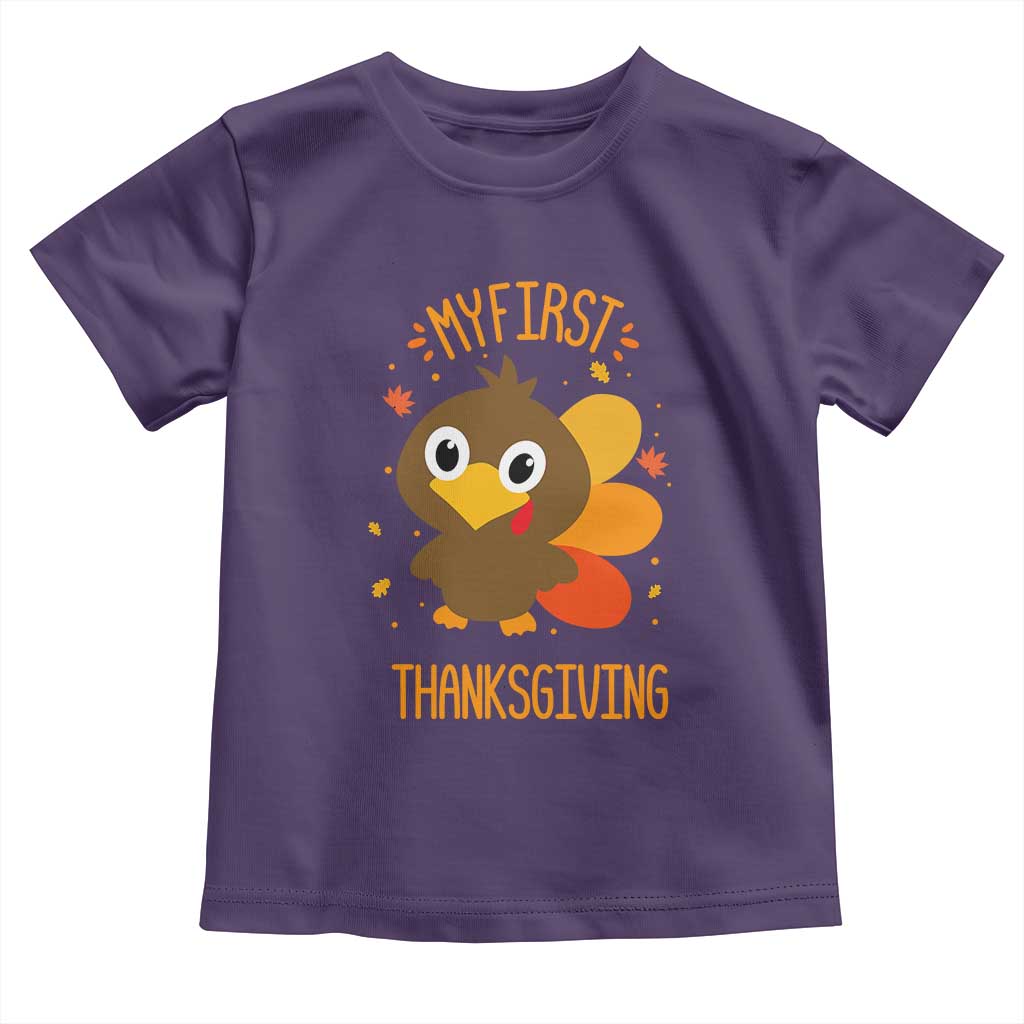 My First Thanksgiving Toddler T Shirt Funny Thanksgiving Turkey TS10 Purple Print Your Wear
