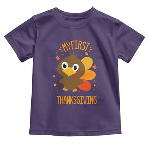 My First Thanksgiving Toddler T Shirt Funny Thanksgiving Turkey TS10 Purple Print Your Wear