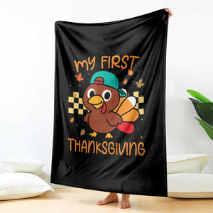 My First Thanksgiving Throw Blanket Funny Newborn Thanksgiving Turkey Boys TS10 Print Your Wear