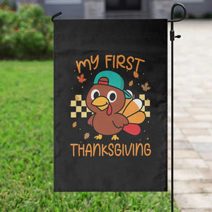 My First Thanksgiving Garden Flag Funny Newborn Thanksgiving Turkey Boys TS10 Print Your Wear