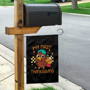 My First Thanksgiving Garden Flag Funny Newborn Thanksgiving Turkey Boys TS10 Print Your Wear