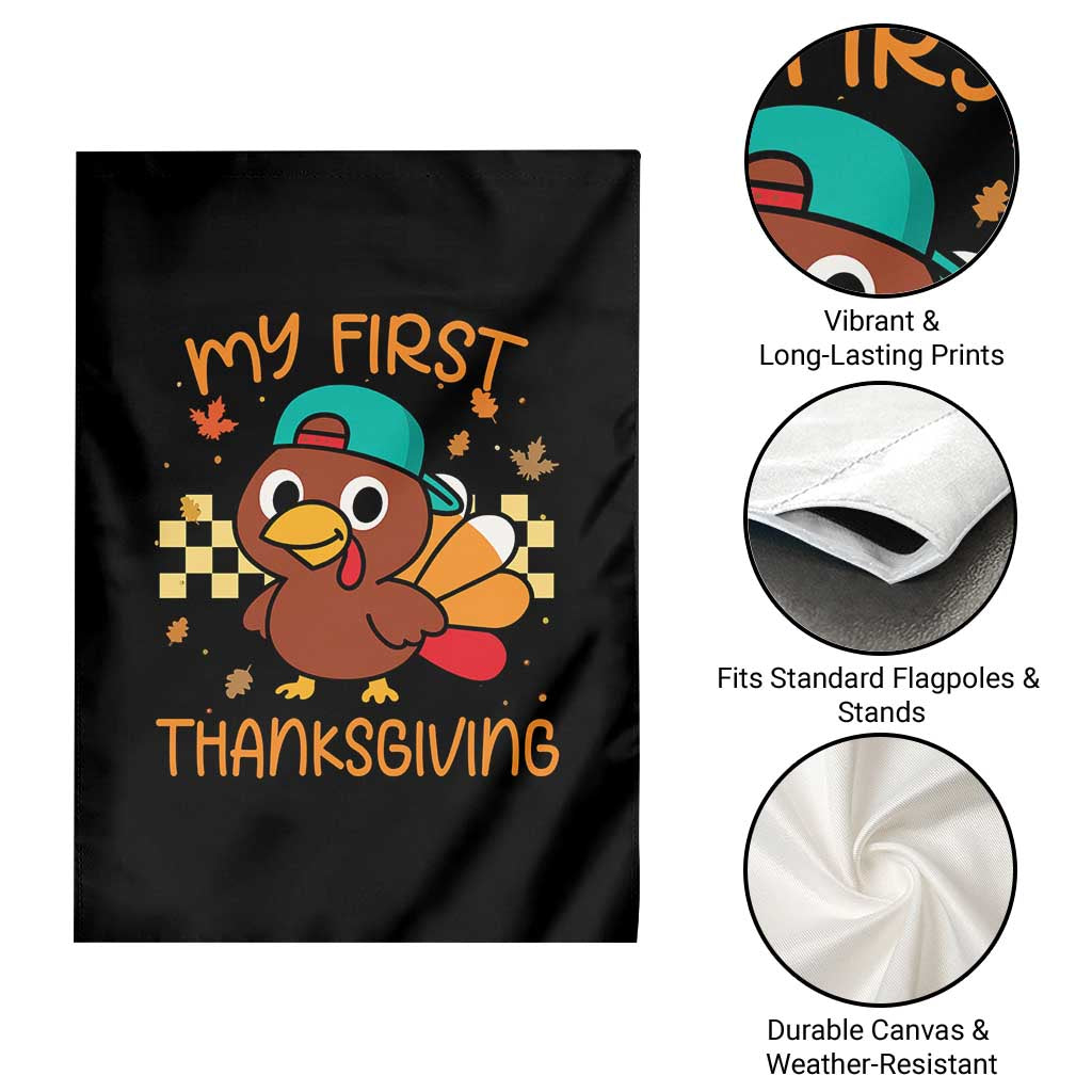 My First Thanksgiving Garden Flag Funny Newborn Thanksgiving Turkey Boys TS10 Print Your Wear