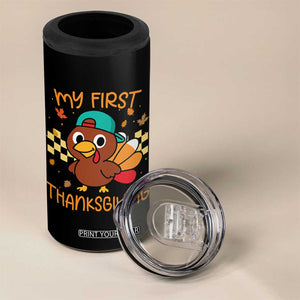 My First Thanksgiving 4 in 1 Can Cooler Tumbler Funny Newborn Thanksgiving Turkey Boys TS10 Print Your Wear