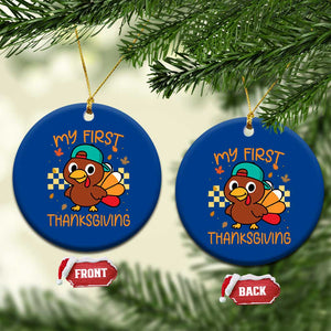 My First Thanksgiving Ceramic Ornament Funny Newborn Thanksgiving Turkey Boys TS10 1pc Blue Print Your Wear