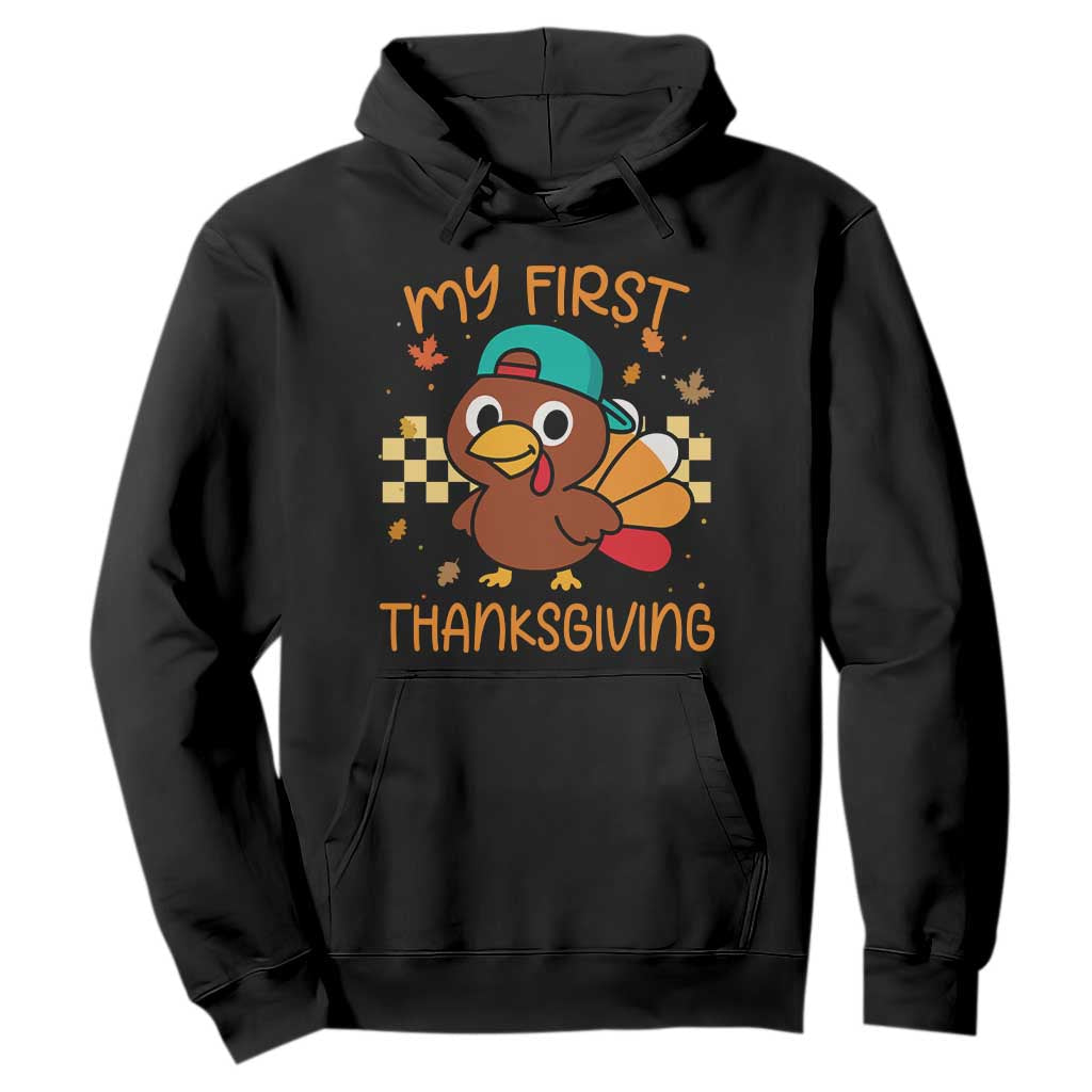 My First Thanksgiving Hoodie Funny Newborn Thanksgiving Turkey Boys TS10 Black Print Your Wear