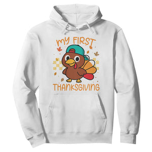My First Thanksgiving Hoodie Funny Newborn Thanksgiving Turkey Boys TS10 White Print Your Wear