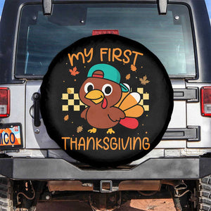 My First Thanksgiving Spare Tire Cover Funny Newborn Thanksgiving Turkey Boys TS10 No hole Black Print Your Wear