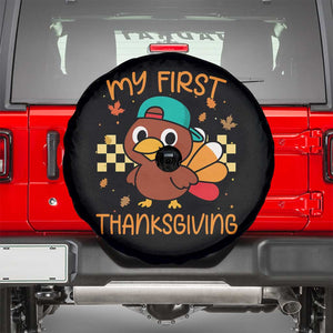 My First Thanksgiving Spare Tire Cover Funny Newborn Thanksgiving Turkey Boys TS10 Black Print Your Wear