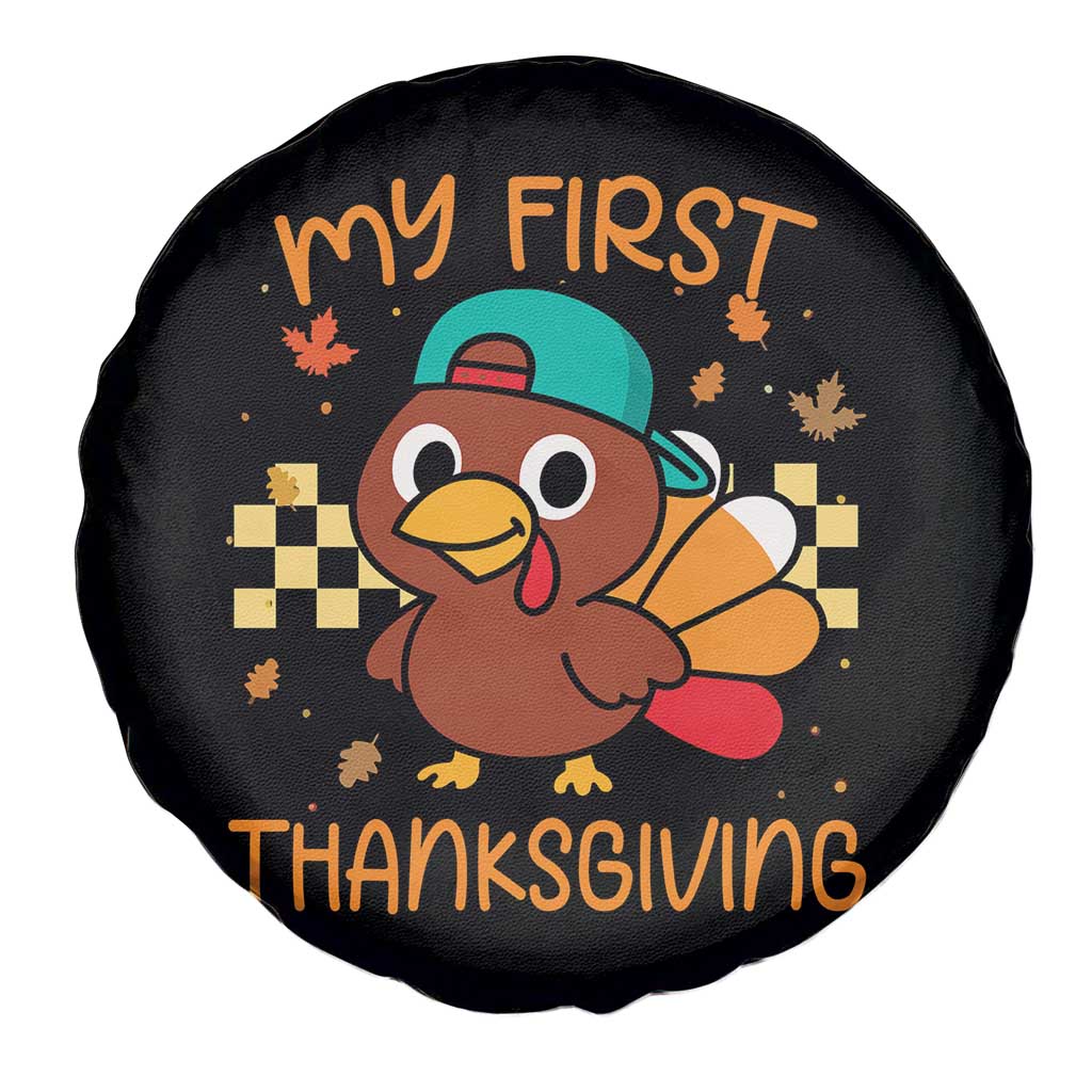 My First Thanksgiving Spare Tire Cover Funny Newborn Thanksgiving Turkey Boys TS10 Print Your Wear