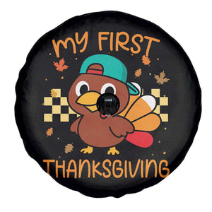 My First Thanksgiving Spare Tire Cover Funny Newborn Thanksgiving Turkey Boys TS10 Print Your Wear