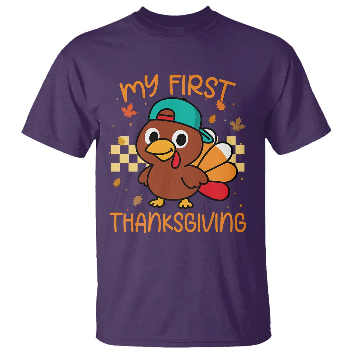 My First Thanksgiving T Shirt Funny Newborn Thanksgiving Turkey Boys TS10 Purple Print Your Wear