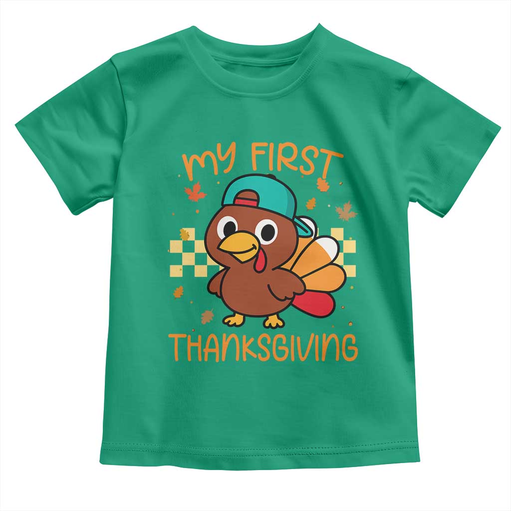 My First Thanksgiving Toddler T Shirt Funny Newborn Thanksgiving Turkey Boys TS10 Irish Green Print Your Wear