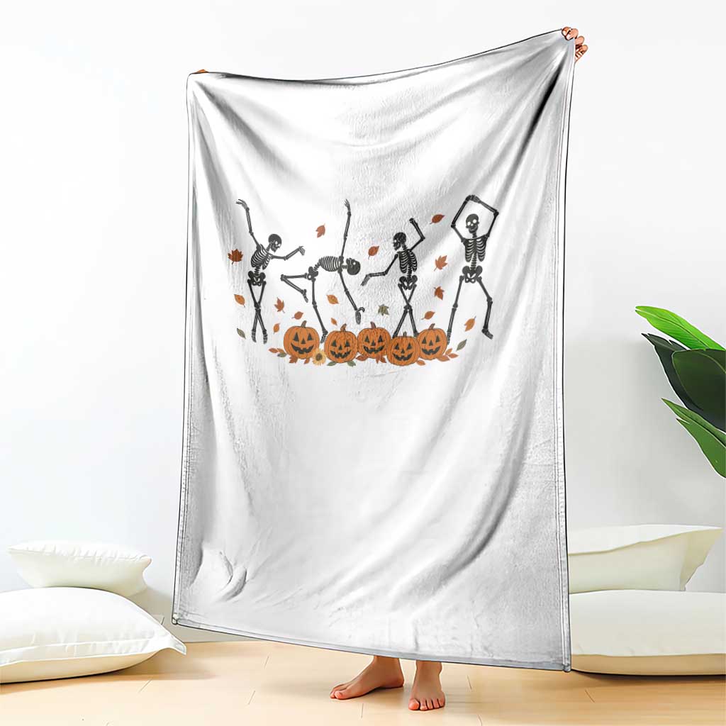 Dancing Skeleton Throw Blanket Retro Halloween Party Pumpkin Fall Season TS10 Print Your Wear