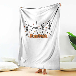 Dancing Skeleton Throw Blanket Retro Halloween Party Pumpkin Fall Season TS10 Print Your Wear