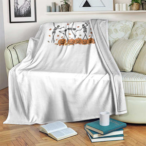 Dancing Skeleton Throw Blanket Retro Halloween Party Pumpkin Fall Season TS10 Print Your Wear