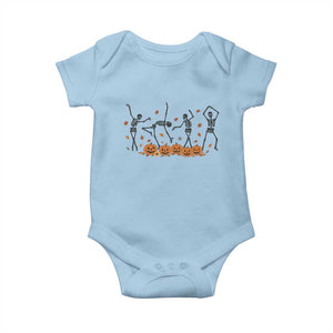 Dancing Skeleton Baby Onesie Retro Halloween Party Pumpkin Fall Season TS10 Light Blue Print Your Wear