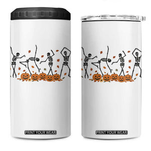 Dancing Skeleton 4 in 1 Can Cooler Tumbler Retro Halloween Party Pumpkin Fall Season TS10 One Size: 16 oz White Print Your Wear