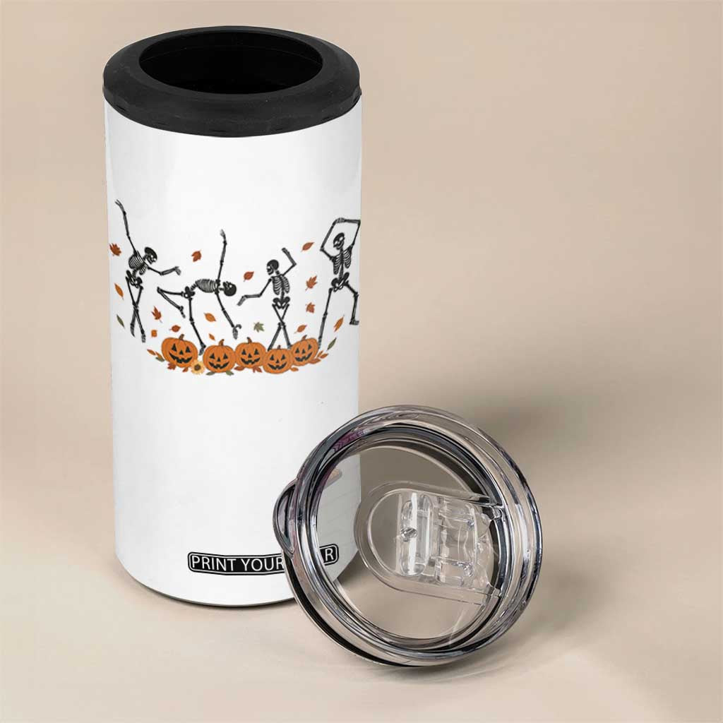 Dancing Skeleton 4 in 1 Can Cooler Tumbler Retro Halloween Party Pumpkin Fall Season TS10 Print Your Wear