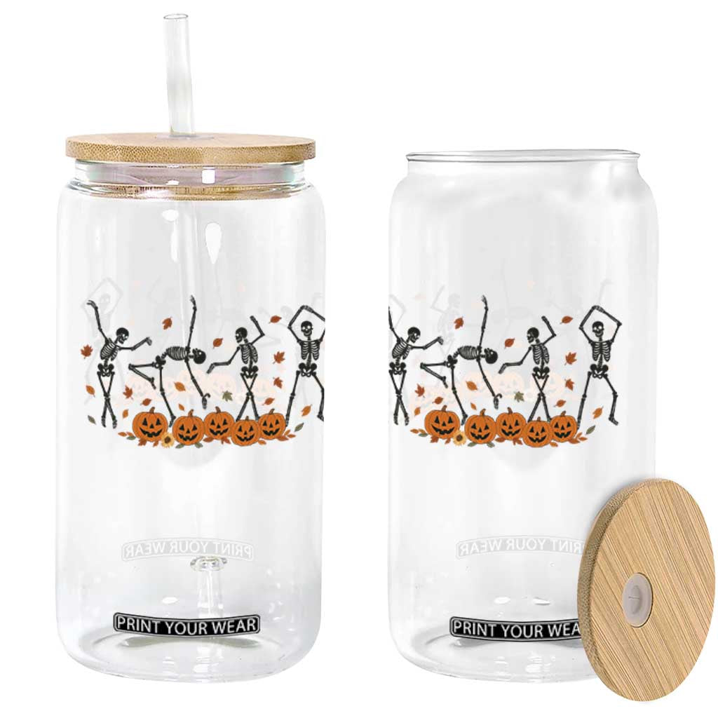 Dancing Skeleton Glass Can Retro Halloween Party Pumpkin Fall Season TS10 Print Your Wear