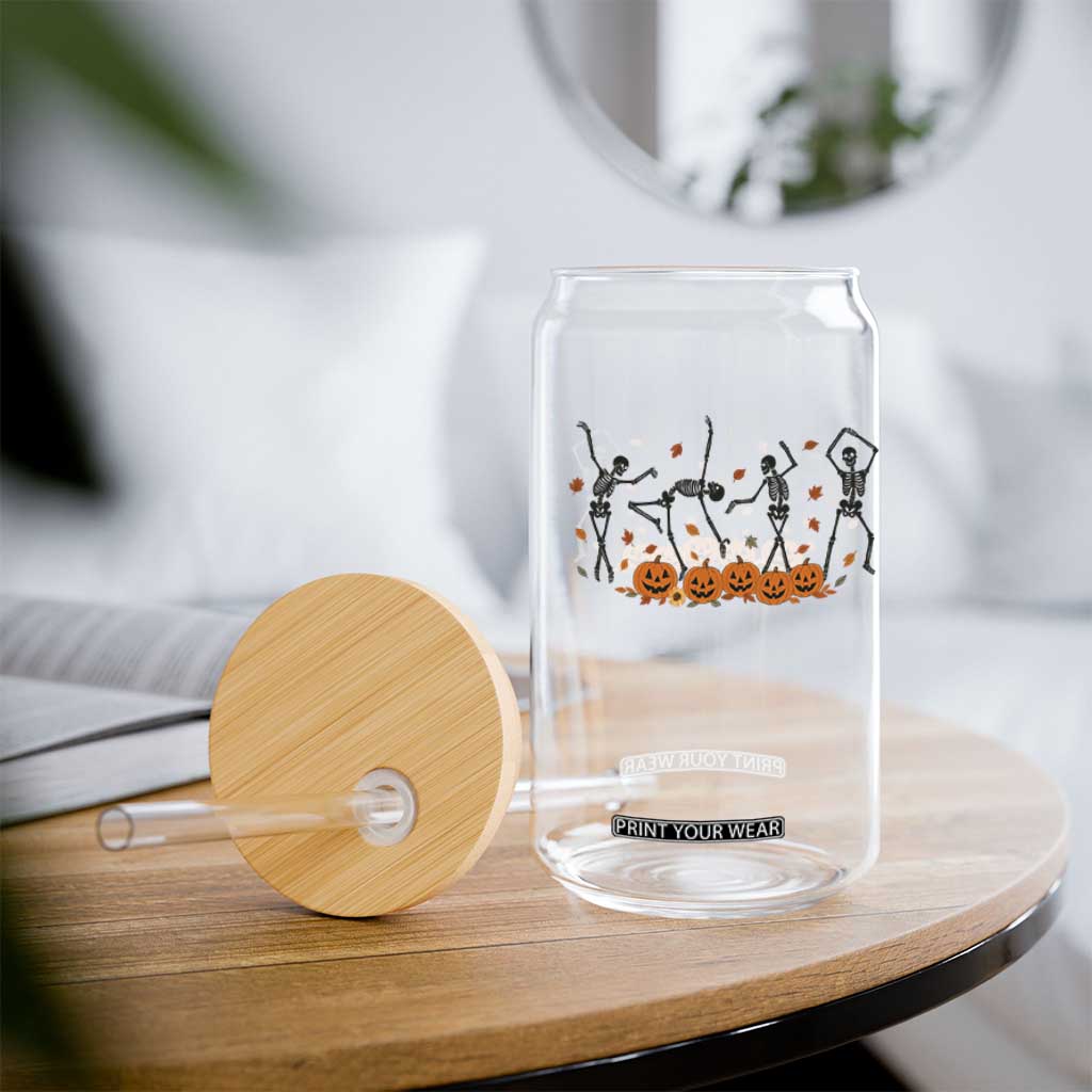 Dancing Skeleton Glass Can Retro Halloween Party Pumpkin Fall Season TS10 Print Your Wear