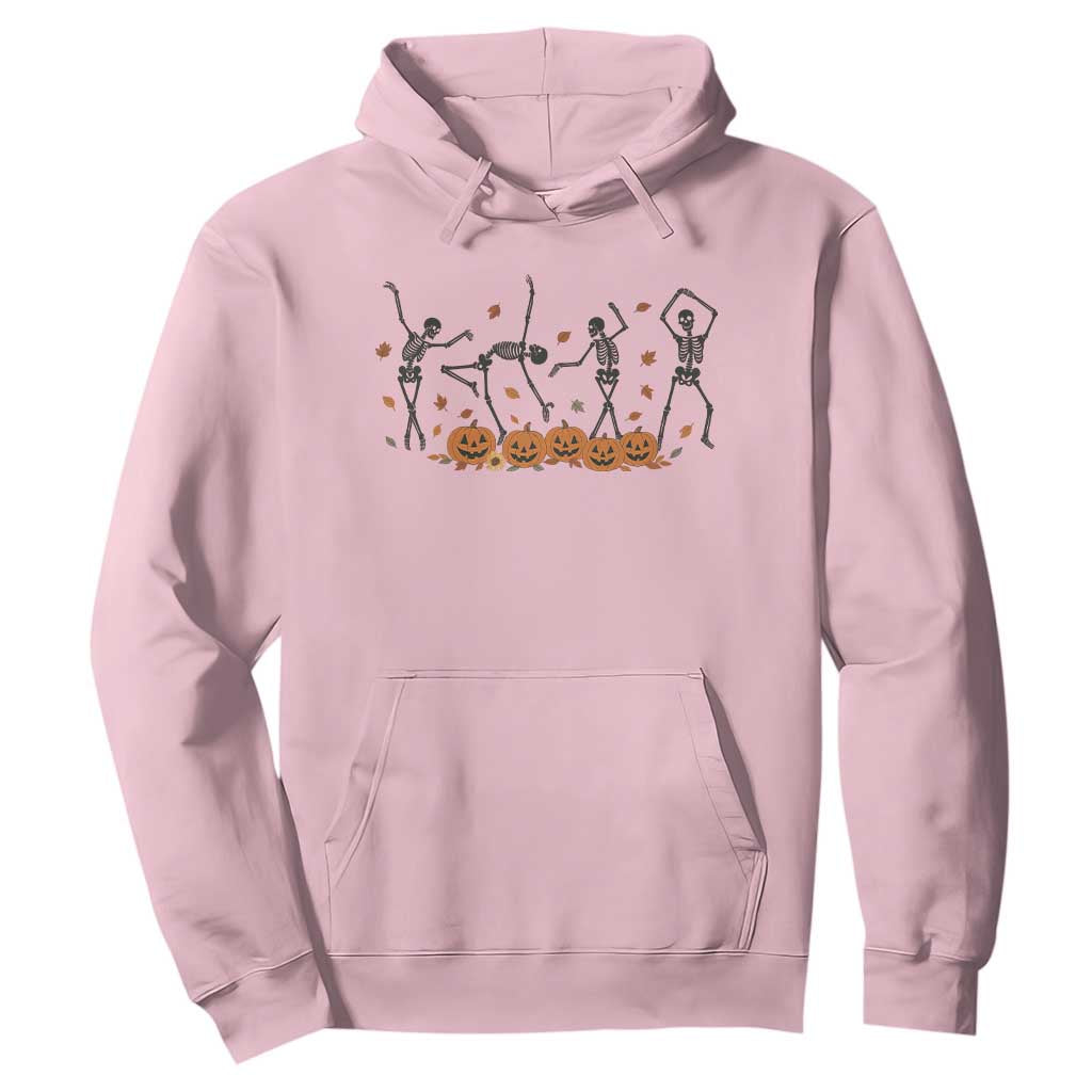 Dancing Skeleton Hoodie Retro Halloween Party Pumpkin Fall Season TS10 Light Pink Print Your Wear