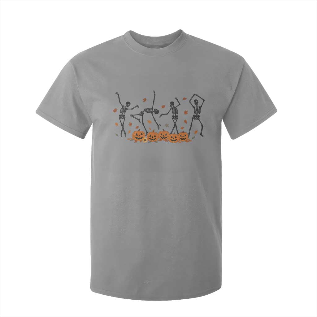 Dancing Skeleton T Shirt For Kid Retro Halloween Party Pumpkin Fall Season TS10 Sport Gray Print Your Wear