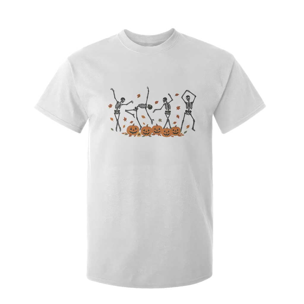 Dancing Skeleton T Shirt For Kid Retro Halloween Party Pumpkin Fall Season TS10 White Print Your Wear