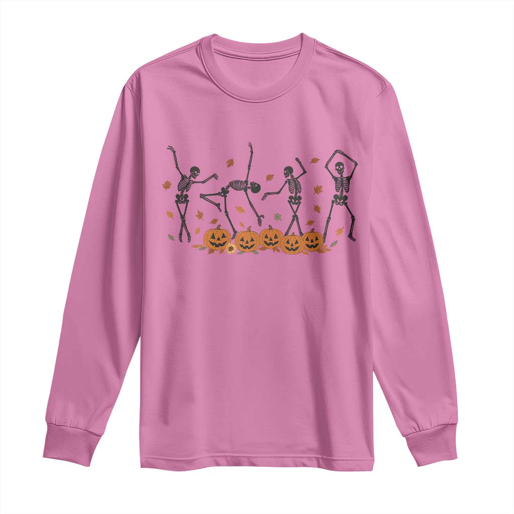 Dancing Skeleton Long Sleeve Shirt Retro Halloween Party Pumpkin Fall Season TS10 Azalea Print Your Wear