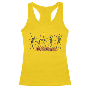 Dancing Skeleton Racerback Tank Top Retro Halloween Party Pumpkin Fall Season TS10 Daisy Print Your Wear