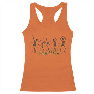 Dancing Skeleton Racerback Tank Top Retro Halloween Party Pumpkin Fall Season TS10 Orange Print Your Wear