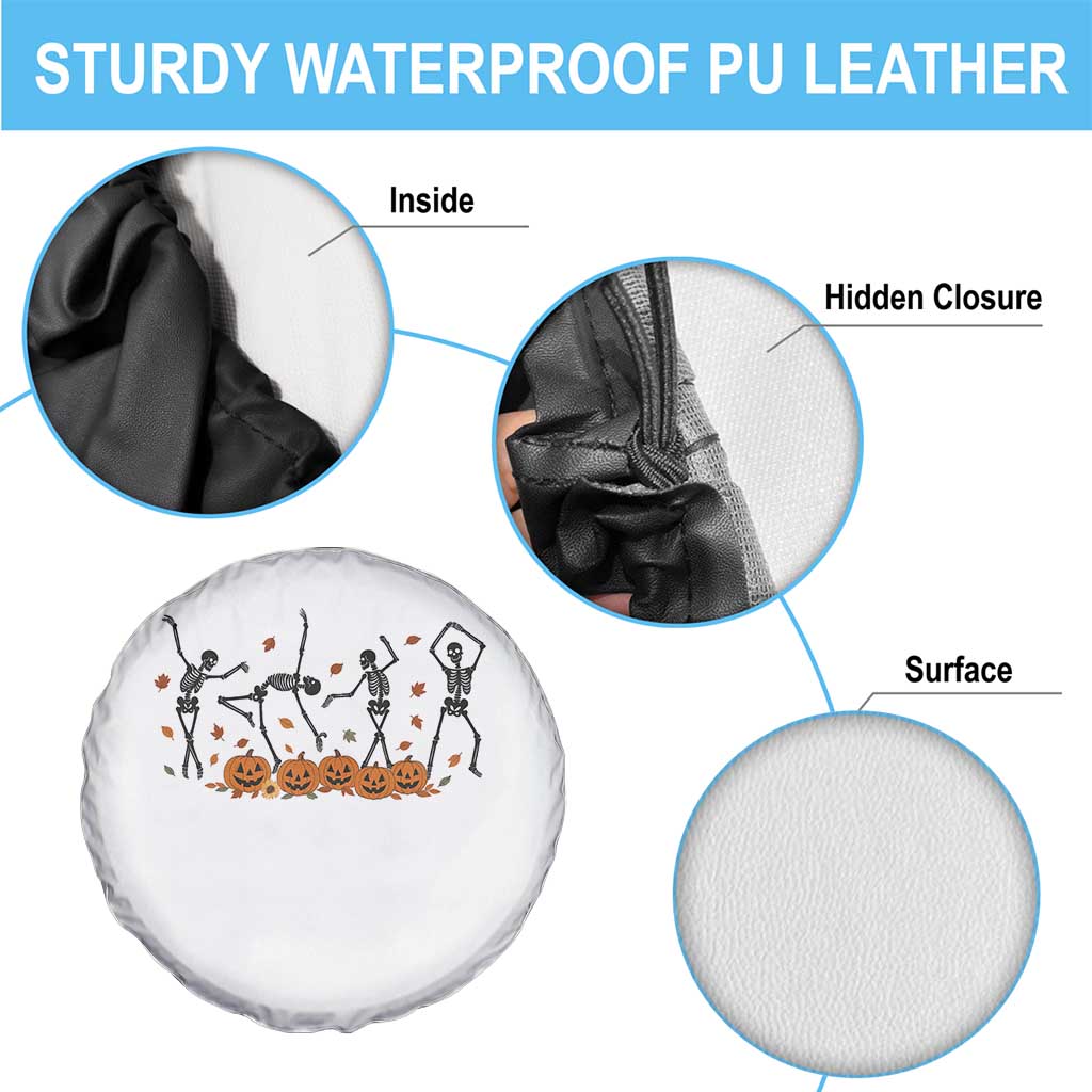 Dancing Skeleton Spare Tire Cover Retro Halloween Party Pumpkin Fall Season TS10 Print Your Wear