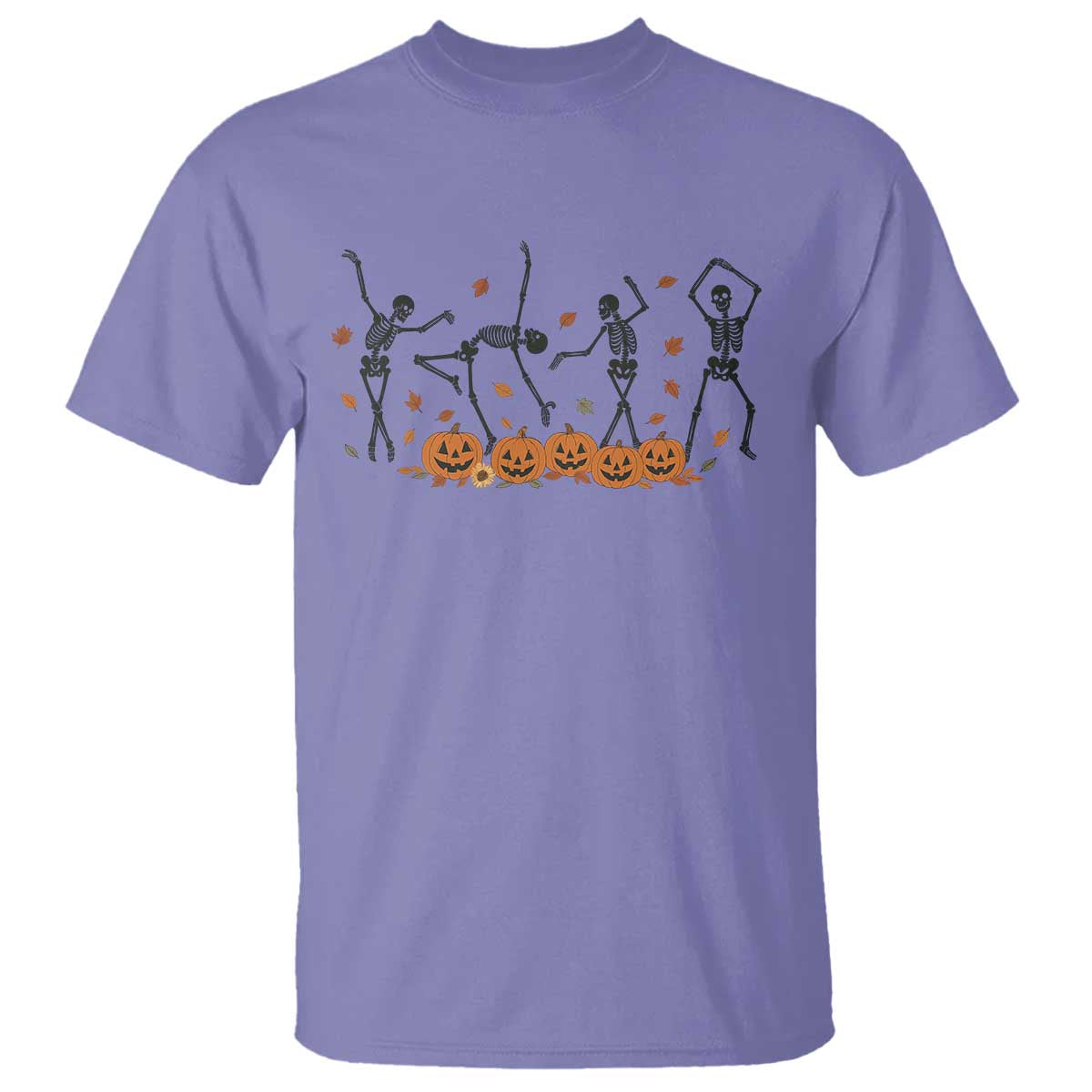 Dancing Skeleton T Shirt Retro Halloween Party Pumpkin Fall Season TS10 Violet Print Your Wear