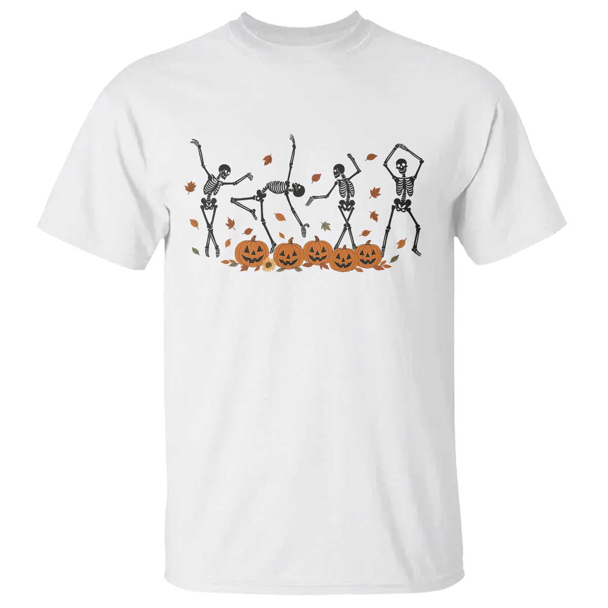 Dancing Skeleton T Shirt Retro Halloween Party Pumpkin Fall Season TS10 White Print Your Wear