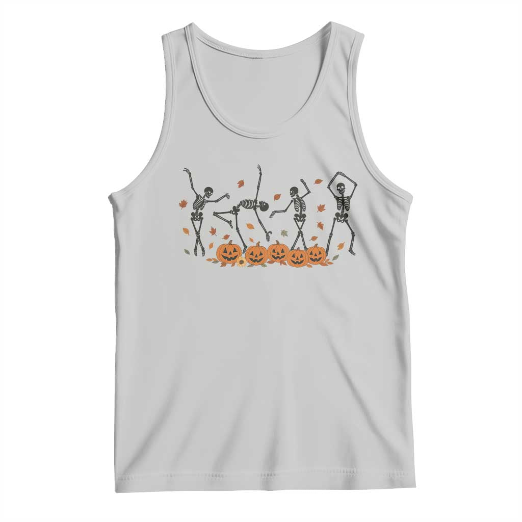Dancing Skeleton Tank Top Retro Halloween Party Pumpkin Fall Season TS10 Ash Print Your Wear