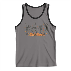 Dancing Skeleton Tank Top Retro Halloween Party Pumpkin Fall Season TS10 Deep Heather Black Print Your Wear