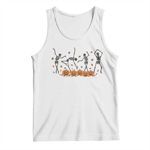 Dancing Skeleton Tank Top Retro Halloween Party Pumpkin Fall Season TS10 White Print Your Wear