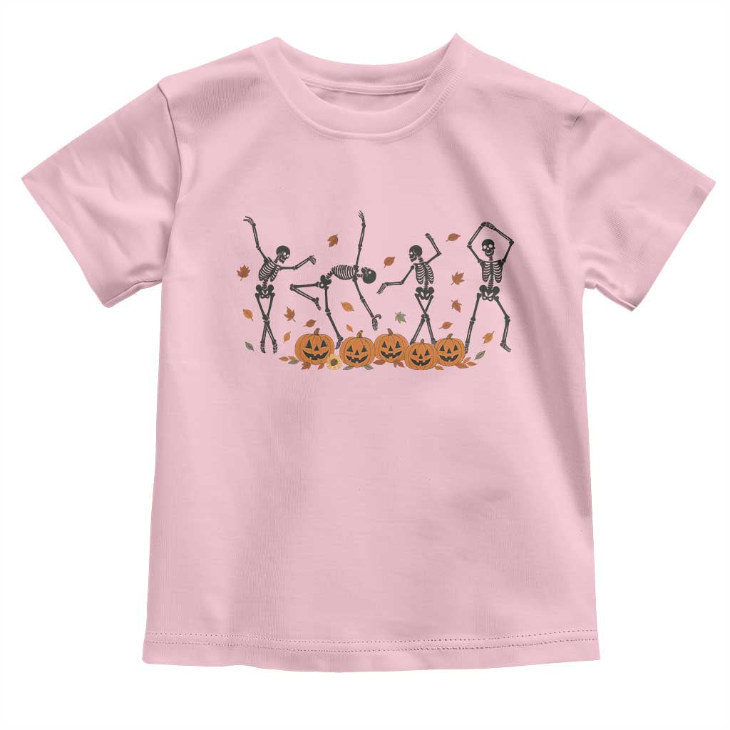 Dancing Skeleton Toddler T Shirt Retro Halloween Party Pumpkin Fall Season TS10 Light Pink Print Your Wear