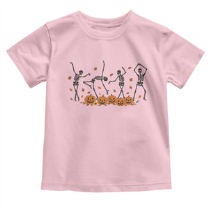 Dancing Skeleton Toddler T Shirt Retro Halloween Party Pumpkin Fall Season TS10 Light Pink Print Your Wear