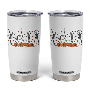 Dancing Skeleton Tumbler Cup Retro Halloween Party Pumpkin Fall Season TS10 White Print Your Wear