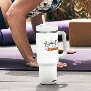 Dancing Skeleton Tumbler With Handle Retro Halloween Party Pumpkin Fall Season TS10 Print Your Wear