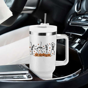 Dancing Skeleton Tumbler With Handle Retro Halloween Party Pumpkin Fall Season TS10 Print Your Wear