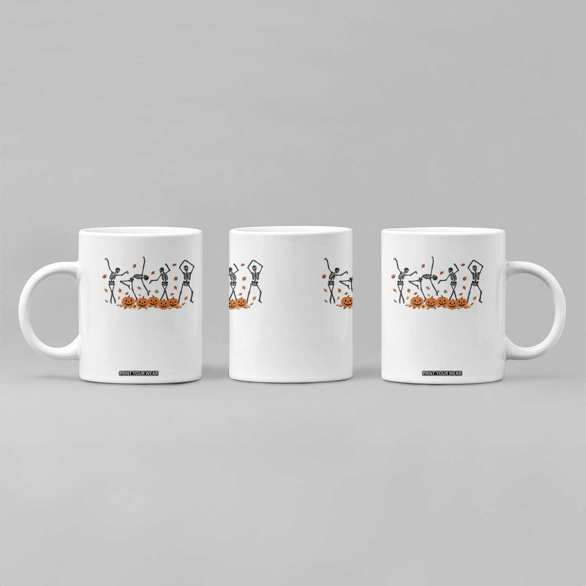 Dancing Skeleton Coffee Mug Retro Halloween Party Pumpkin Fall Season TS10 Print Your Wear