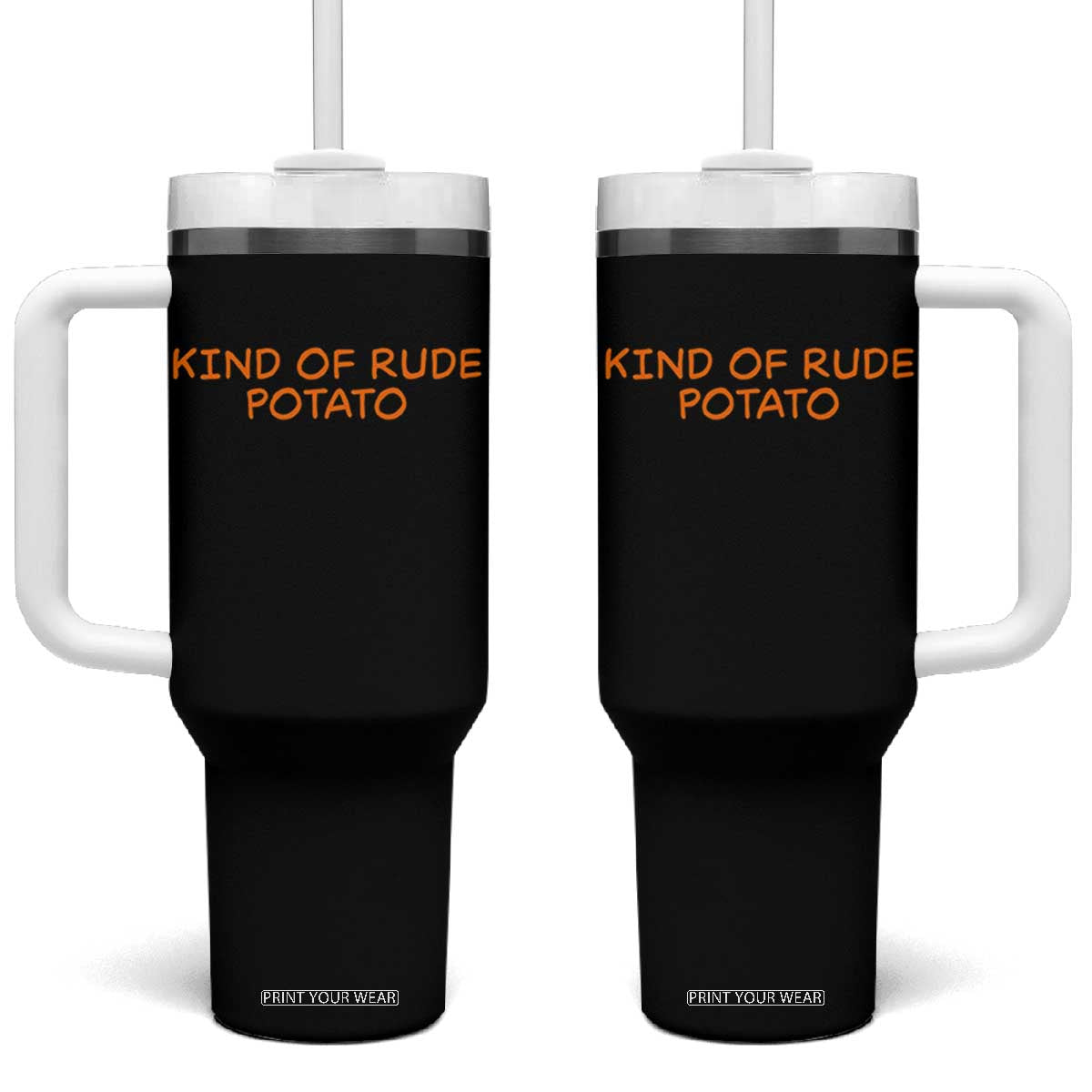 Matching Thanksgiving Couples Tumbler With Handle Funny Kind Of Rude Potato Fall Couple TS10 One Size: 40 oz Black Print Your Wear
