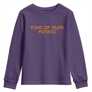 Matching Thanksgiving Couples Youth Sweatshirt Funny Kind Of Rude Potato Fall Couple TS10 Purple Print Your Wear