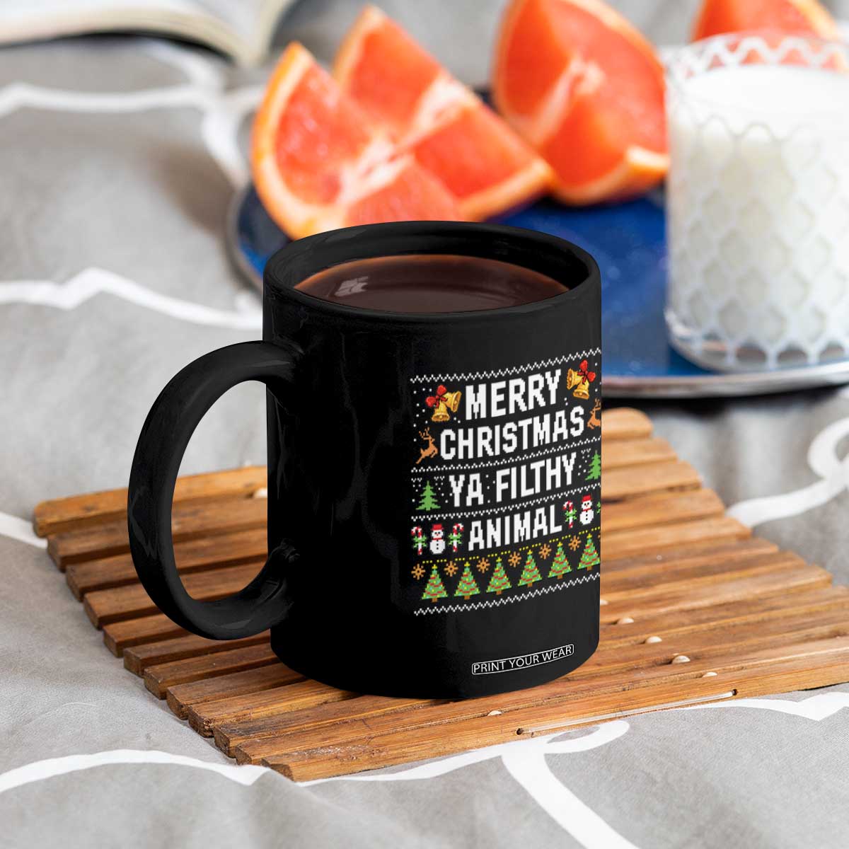 Merry Christmas Ya Filthy Animal Coffee Mug Ugly Xmas Movie Alone Pajama TS10 Print Your Wear