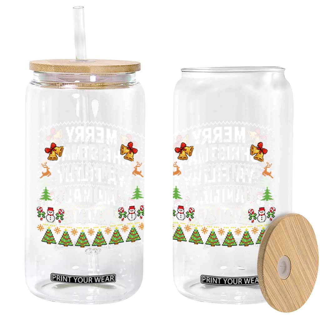 Merry Christmas Ya Filthy Animal Glass Can Ugly Xmas Movie Alone Pajama TS10 Print Your Wear